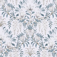 Laura Ashley Parterre Wallpaper Off White / Seaspray 113405