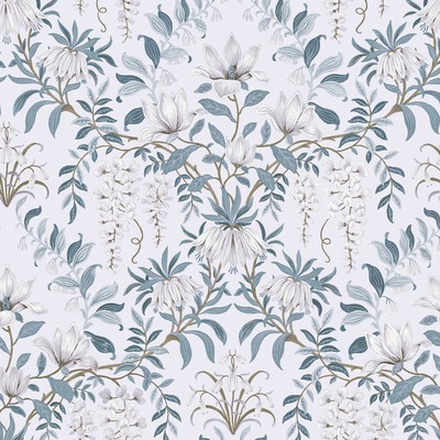 Laura Ashley Parterre Wallpaper Off White / Seaspray 113405
