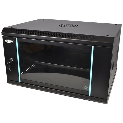 19" 6U Metal Rack Cabinet with Glass Door 450mm Deep Wall or Floor Mount