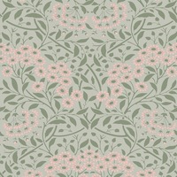 Vintage Floral Wallpaper Sage Green / Pink World of Wallpaper AF0037