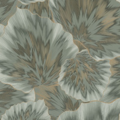 Bliss Floral Textured Vinyl Wallpaper Sage Green / Gold Erismann 10402-24
