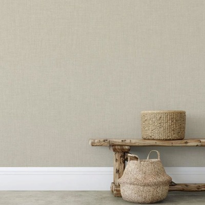Cambric Texture Heavyweight Vinyl Wallpaper Beige Muriva 196303
