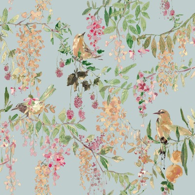 Blackberry Trail Wallpaper Blue Grandeco A79303
