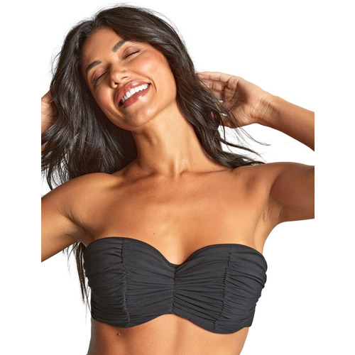 Panache Tulle Margot Bandeau Bikini Top - Black