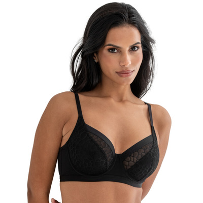 Pour Moi Geo Sculpt Underwired Bra - Black