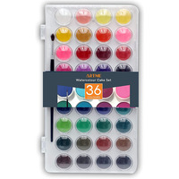ARTME Watercolour Paint Cakes 36 Colours with a Brush – Artist Palettes kit box