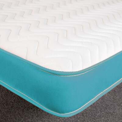 Starlight Beds™ 7" Deep Cool touch Luxurious soft Finish Memory Foam & Hybrid Spring Teal Blue Border Mattress - 3ft Single Mattress – Starlight Beds™