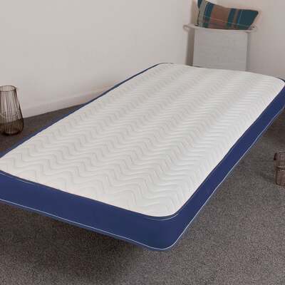 Starlight Beds™ Cool Touch Finish 7" Deep Children's Memory Foam with Spring Blue Border Mattress - 5ft King Mattress (150cm by 200cm)