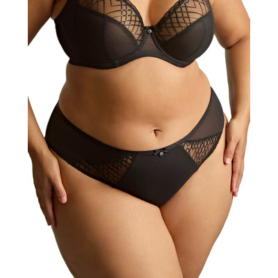 Sculptresse Ella High Leg Brief - Black Sequin - M - 12
