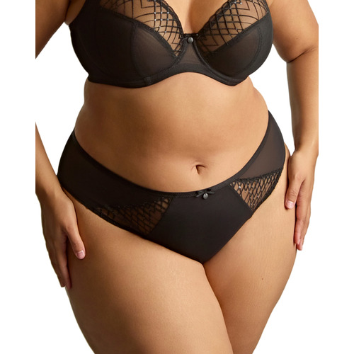 Sculptresse Ella High Leg Brief - Black Sequin