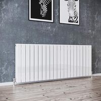 ELEGANT 600 x 1596mm White Double Flat Panel Horizontal Designer Column Radiators