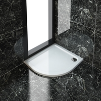 ELEGANT 900X800mm Ultra – Slim Left Hand Offset Quadrant Shower Tray + 90mm Waste