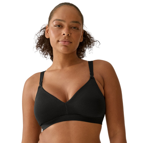 Naturana Maternity Non Padded Non Wired Nursing Bra - Black