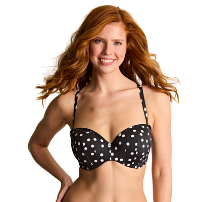 Panache Polka Dot Scarlett Bandeau Bikini Top - Polka Dot Print
