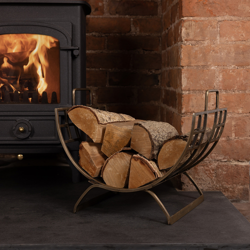 Snug Antique Gold Coloured Folding Log Holder