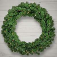 The Christmas Centre Evergreen 48in (120cm) Prelit Christmas Wreath with Warm White Battery Operated LED Lights