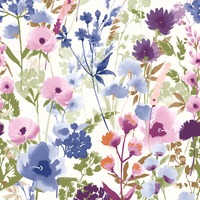 Catherine Lansfield Countryside Floral Wallpaper Pink / Blue Muriva 206541