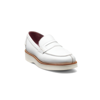 Maddie – White Leather, 5 / D / Rubber Sole