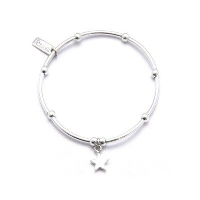 Mini Noodle Ball with Star Charm - Silver