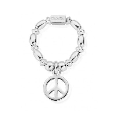 Rice & Disc Ring With Peace Charm