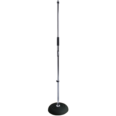 Image of Tiger Adjustable Microphone Stand with Heavy Round Base - Chrome