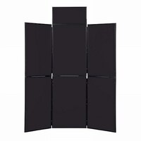 Image of 6 Panel Folding Display Stand Black Frame/Black Fabric