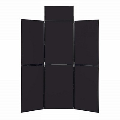 6 Panel Folding Display Stand Black Frame/Black Fabric