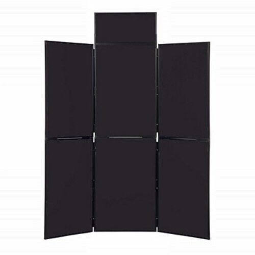6 Panel Folding Display Stand Black Frame/Black Fabric