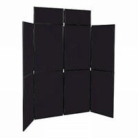 Image of 8 Panel Folding Display Stand Black Frame/Black Fabric
