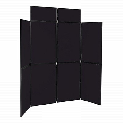 8 Panel Folding Display Stand Black Frame/Black Fabric