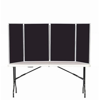 Image of 4 Panel Maxi Desk Top Display Stand Grey Frame/Black Fabric