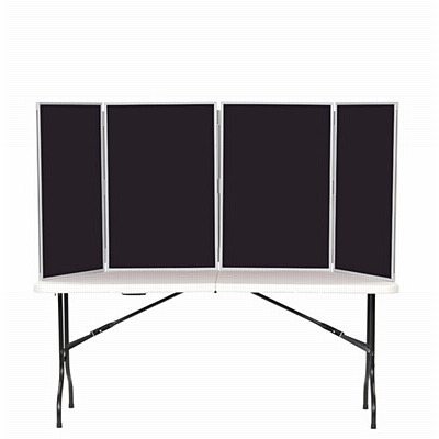 4 Panel Maxi Desk Top Display Stand Grey Frame/Black Fabric