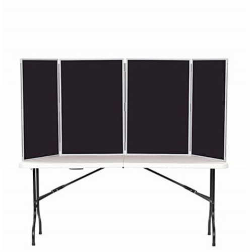 4 Panel Maxi Desk Top Display Stand Grey Frame/Black Fabric