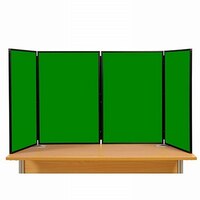 Image of 4 Panel Maxi Desk Top Display Stand Black Frame/Green Fabric