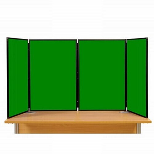 4 Panel Maxi Desk Top Display Stand Black Frame/Green Fabric