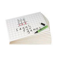 Image of Show-me MDF Rigid A4 Whiteboards Gridded Pack of 30