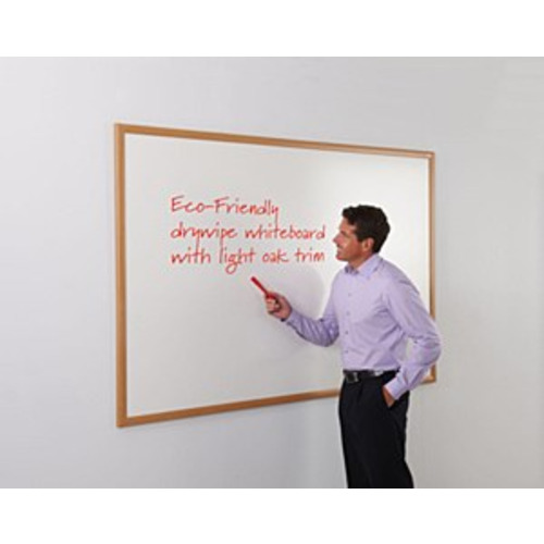WriteOn Eco-Friendly Whiteboard 2400 x 1200mm Light Oak effect frame