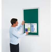 Image of Eco-Friendly Felt Noticeboard 1800x1200mm Green Felt Aluminium Effect Frame