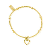 Cute Mini Open Heart Bracelet - Gold