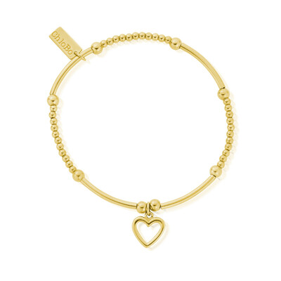 ChloBo Cute Mini Open Heart Bracelet Gold