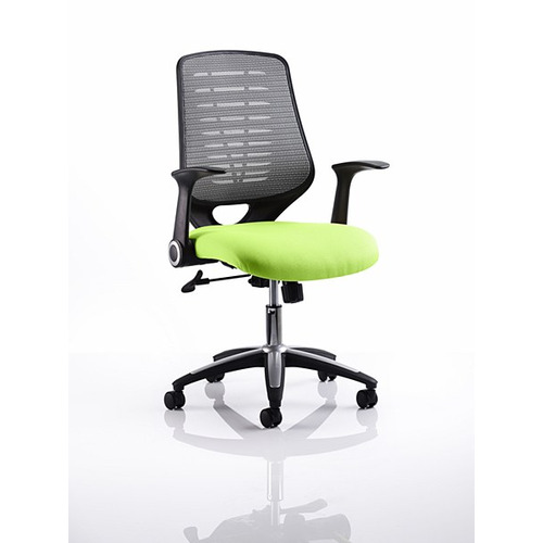 Relay Mesh Back Task Chair Myrrh Green Seat Silver Back