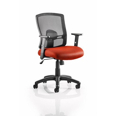 Portland Mesh Back Task Chair Tabasco Red fabric seat