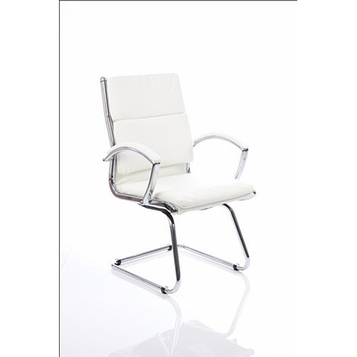 Classic Executive Leather Visitor Chair White