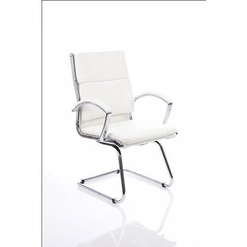 Classic Executive Leather Visitor Chair White