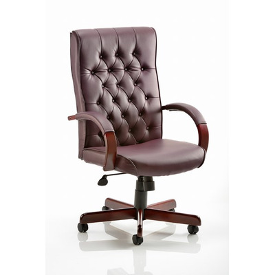 Chesterfield Traditional Leather Armchair Burgundy