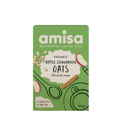 Amisa Organic Gluten Free Pure Apple & Cinnamon Porridge Oats 300g