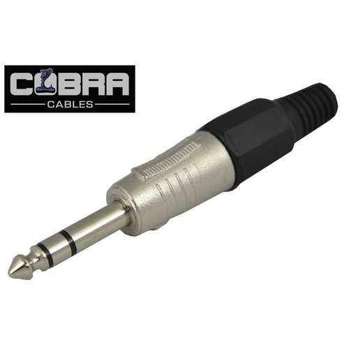 Jack Plug Stereo 6.35mm-1/4" TRS Metal Body With Strong Cable Grip