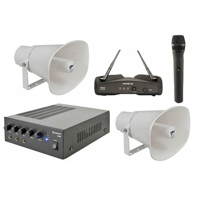 Outdoor PA System - 2 Horn Speakers