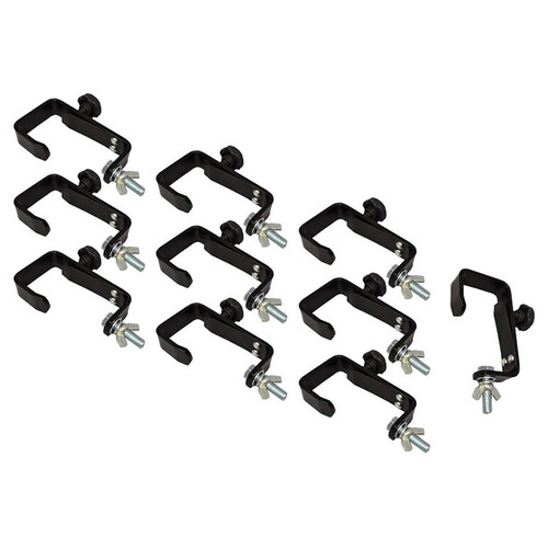 Pack 10 Lighting G Clamp Black Suitable For 50mm Bars, Supplied with Wing Nut