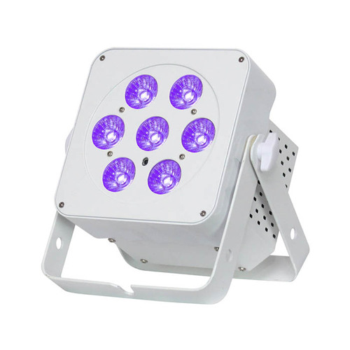 Slimline White LED Par 7 x 6 watt LEDs RGBAWUV